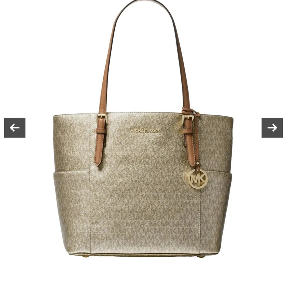NWT Michael Kors JetSet Metallic Large Tote